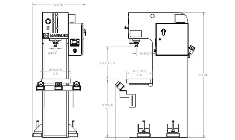 190 ton Floor Model C-Frame with Non-Rotation RAM